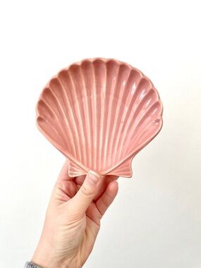 Vintage Pink Shell Trinket Dish